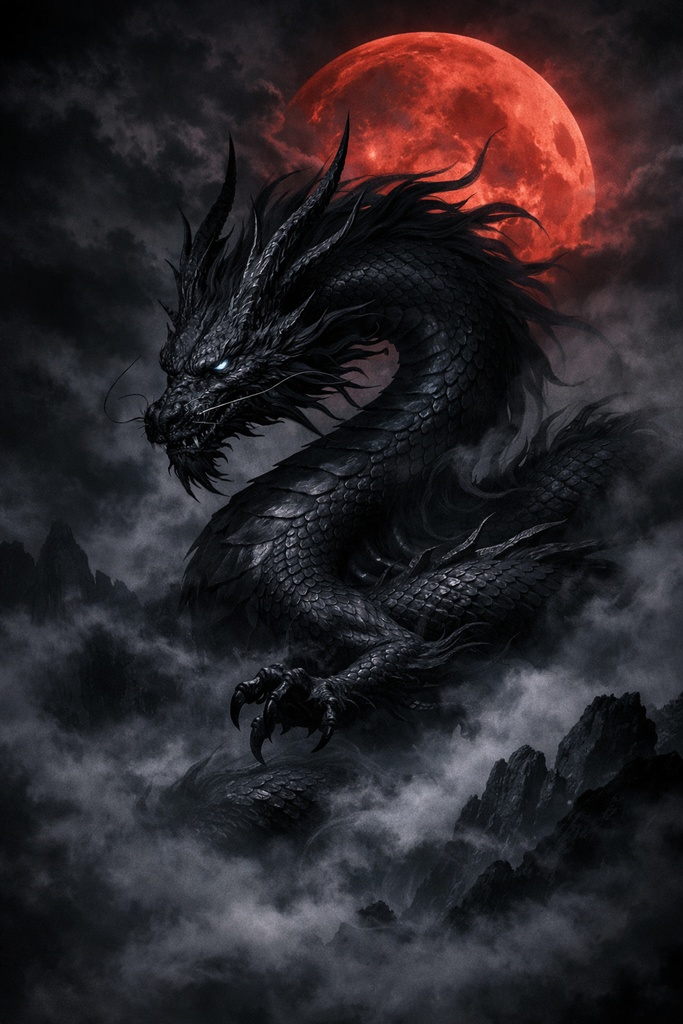 龍彩堂 - 【無料】黒龍4K壁紙｜運の流れを整える待受