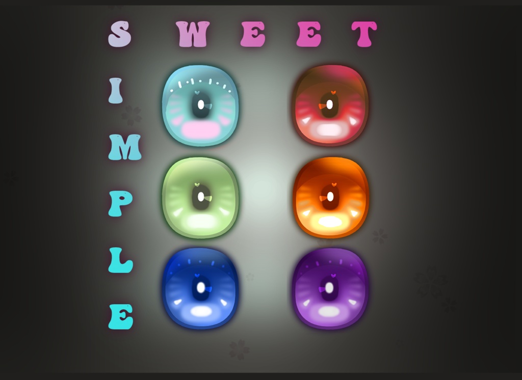 VRoid目 Sweet&Simple Eyes (6 colors)