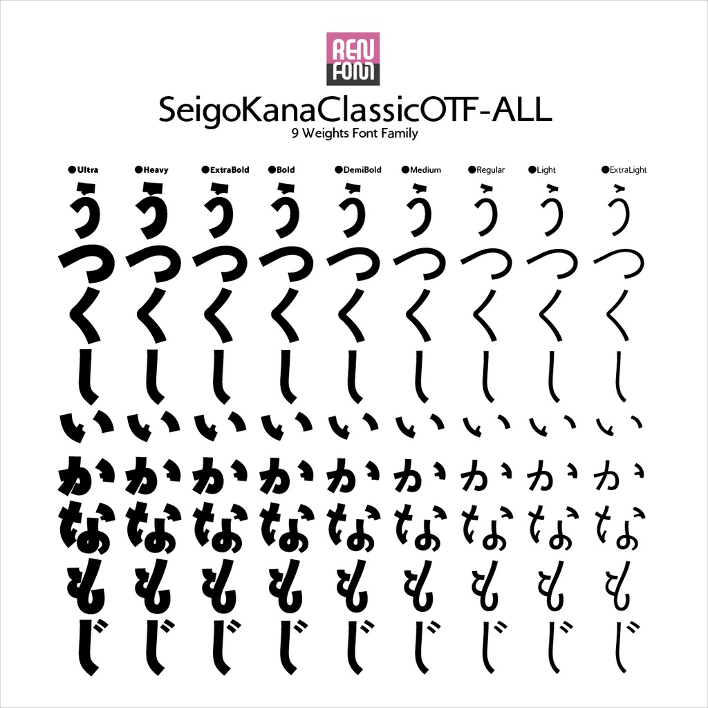 勢蓮呉竹仮名ClassicOT-All Mac & Win