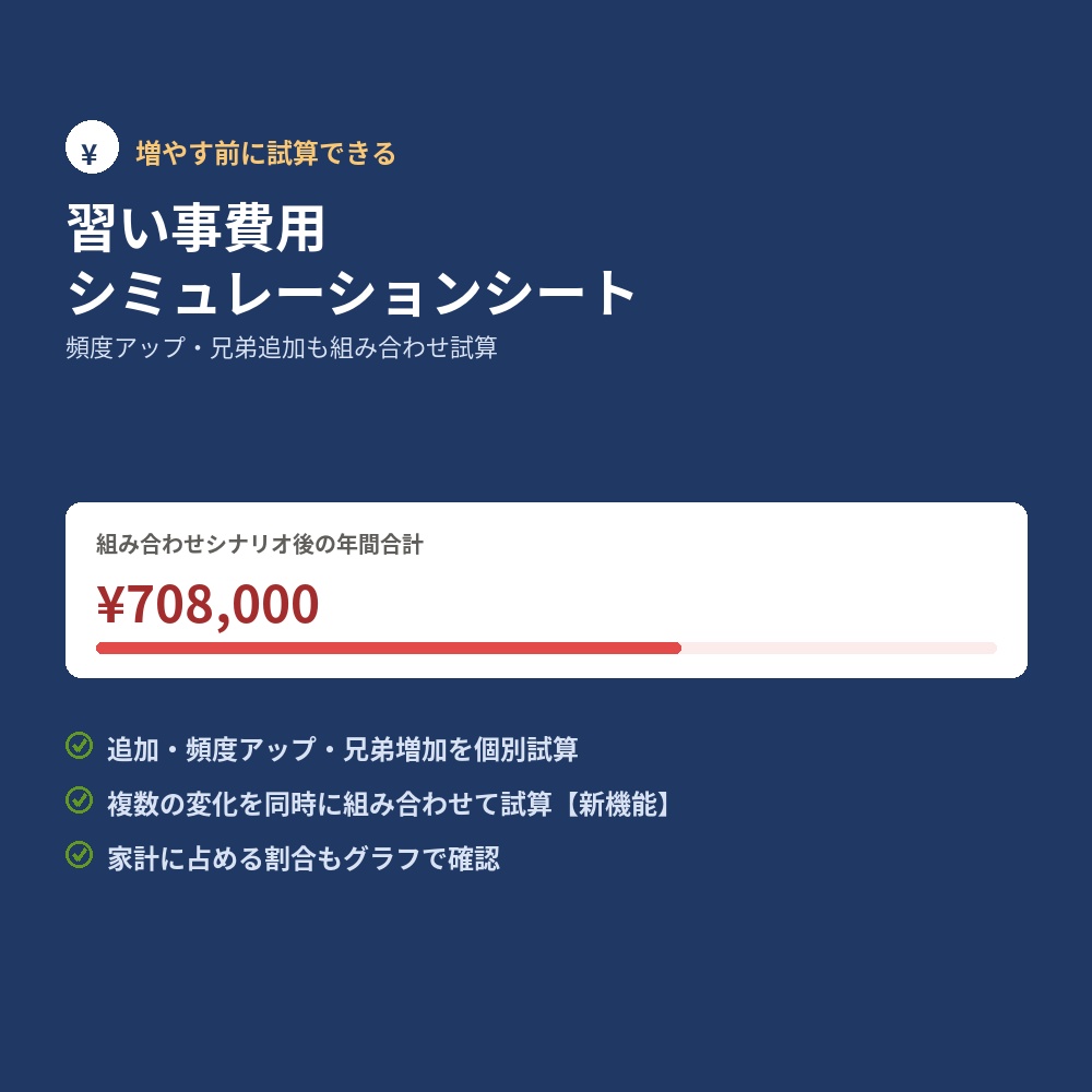 習い事費用シミュレーションシート