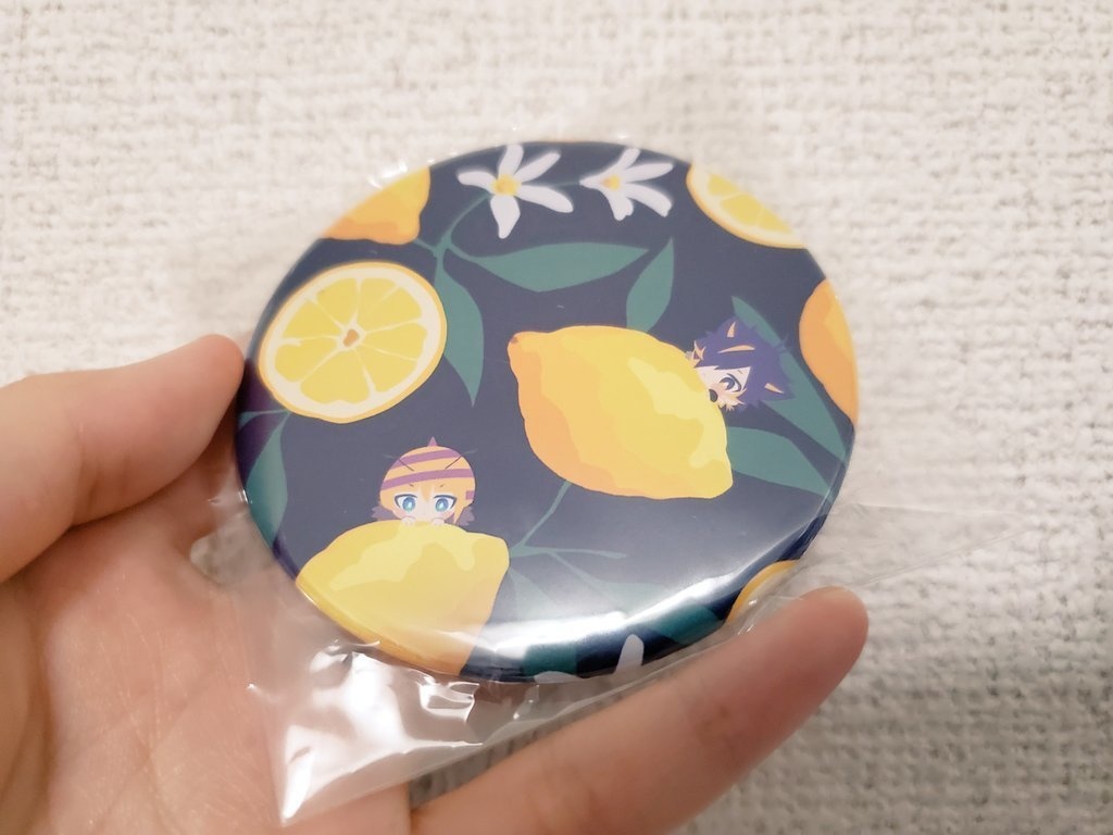 おさななレモン柄 缶ミラー