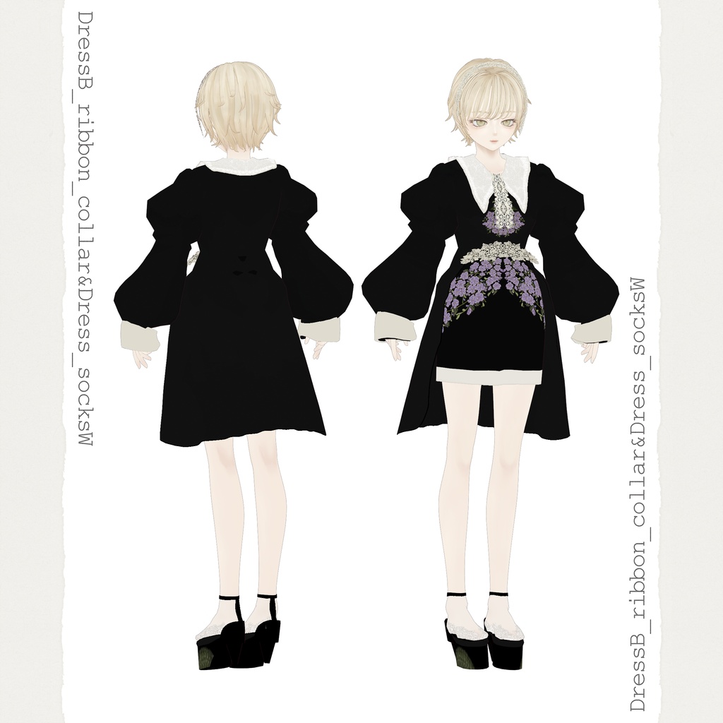 DurantaFlowerEmbroideryDress∴VRoidテクスチャセット