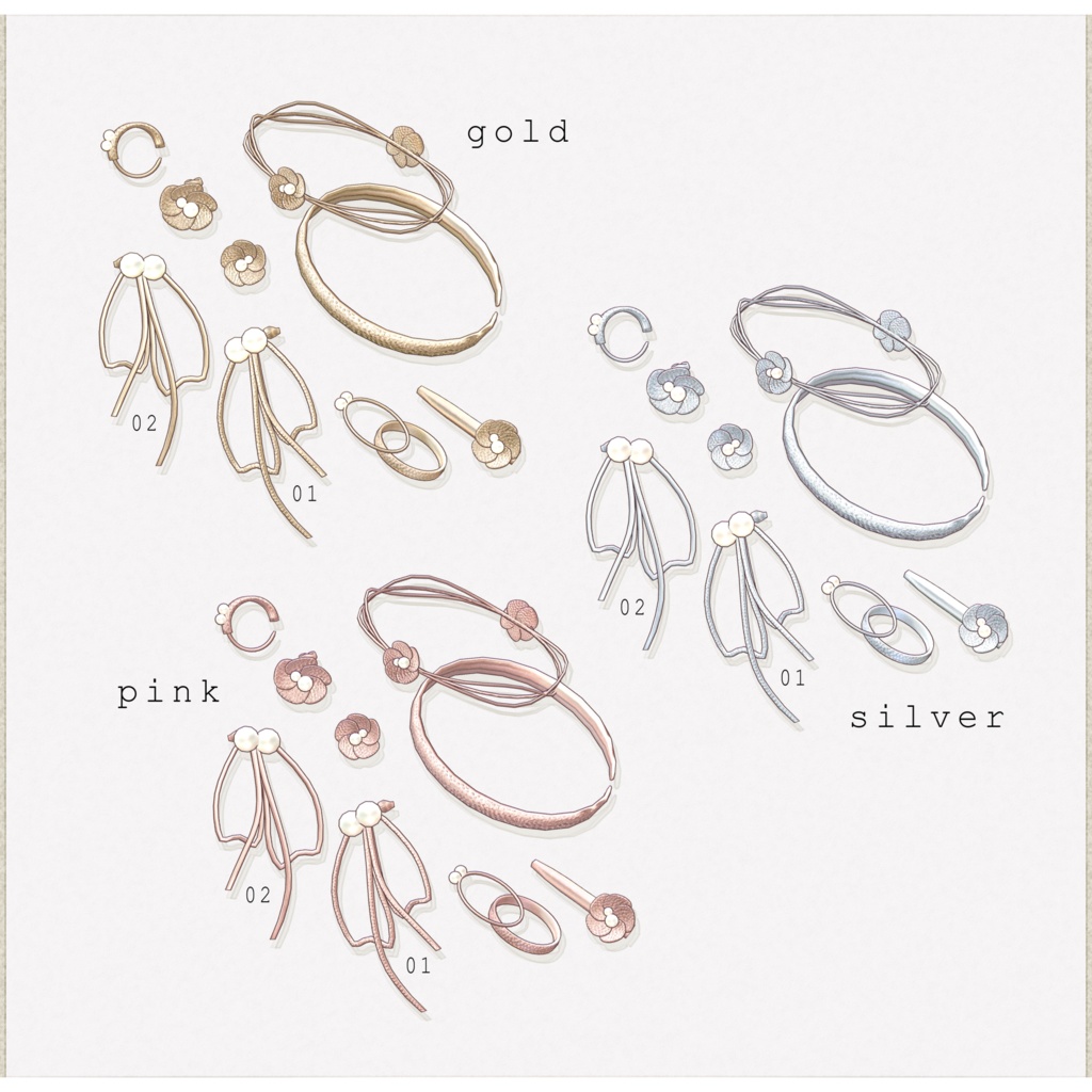 twinpearl flower アクセサリーセット∴VRChat想定