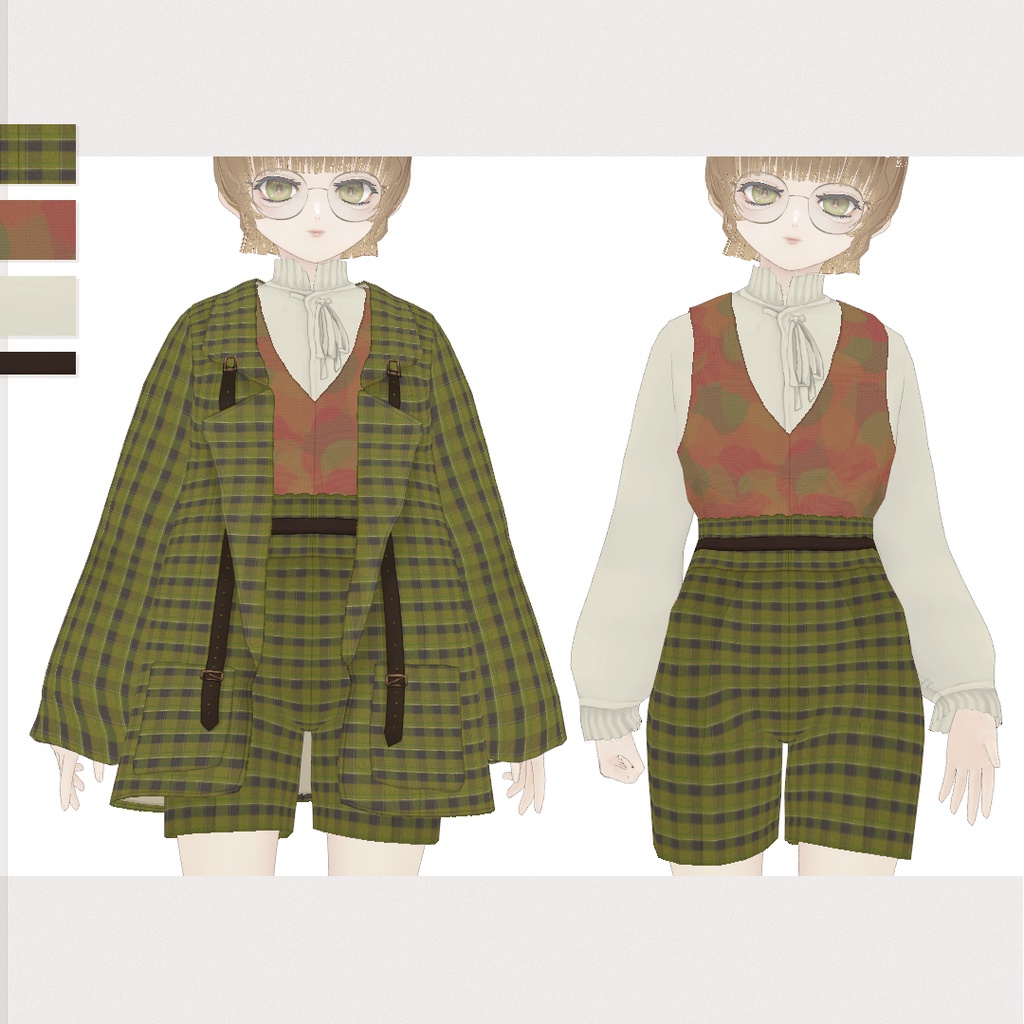 check pattern outfit set02 VRoidテクスチャセット