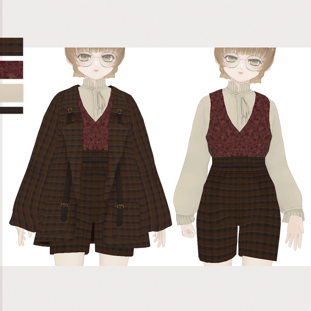 check pattern outfit set02 VRoidテクスチャセット