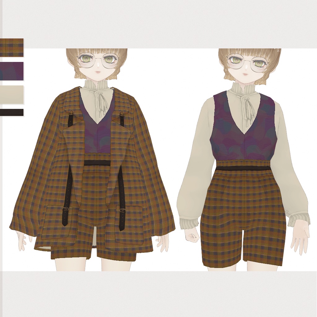 check pattern outfit set02 VRoidテクスチャセット