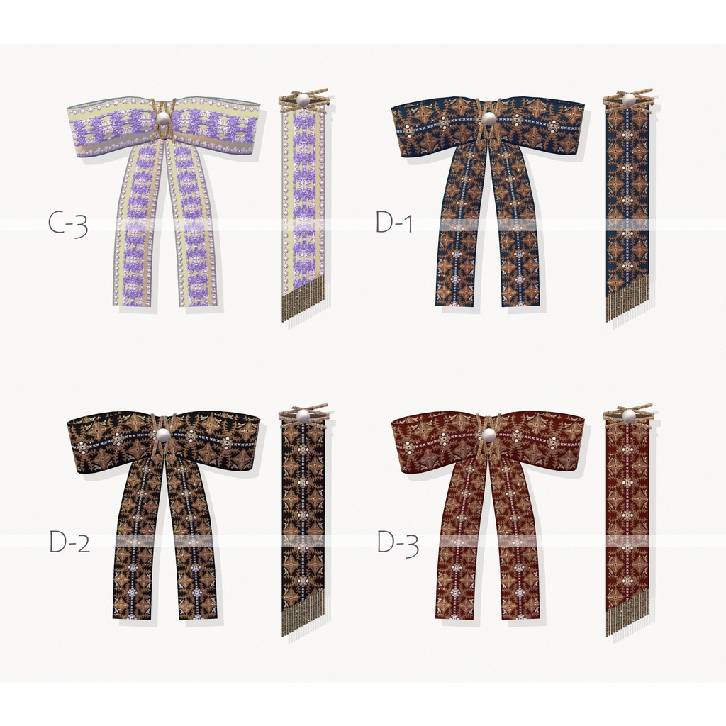 Embroidered ribbon earrings∴VRChat想定