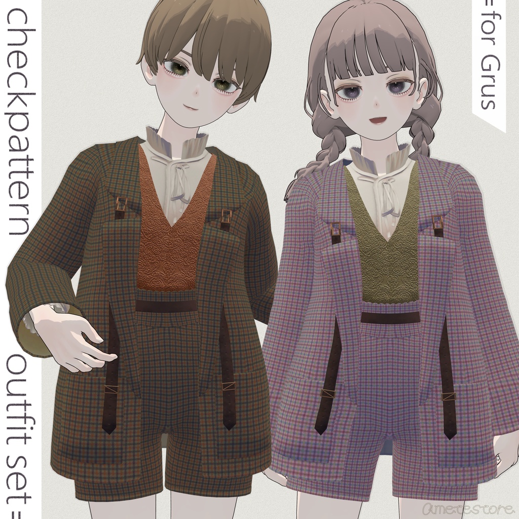 Grus対応∴check pattern outfit set