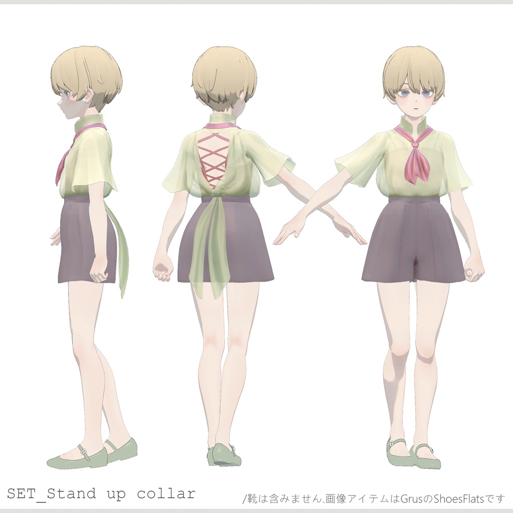 Grus対応∴back-open sheer blouse