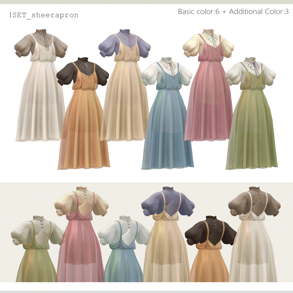 4アバター対応∴sheer apron over minidress