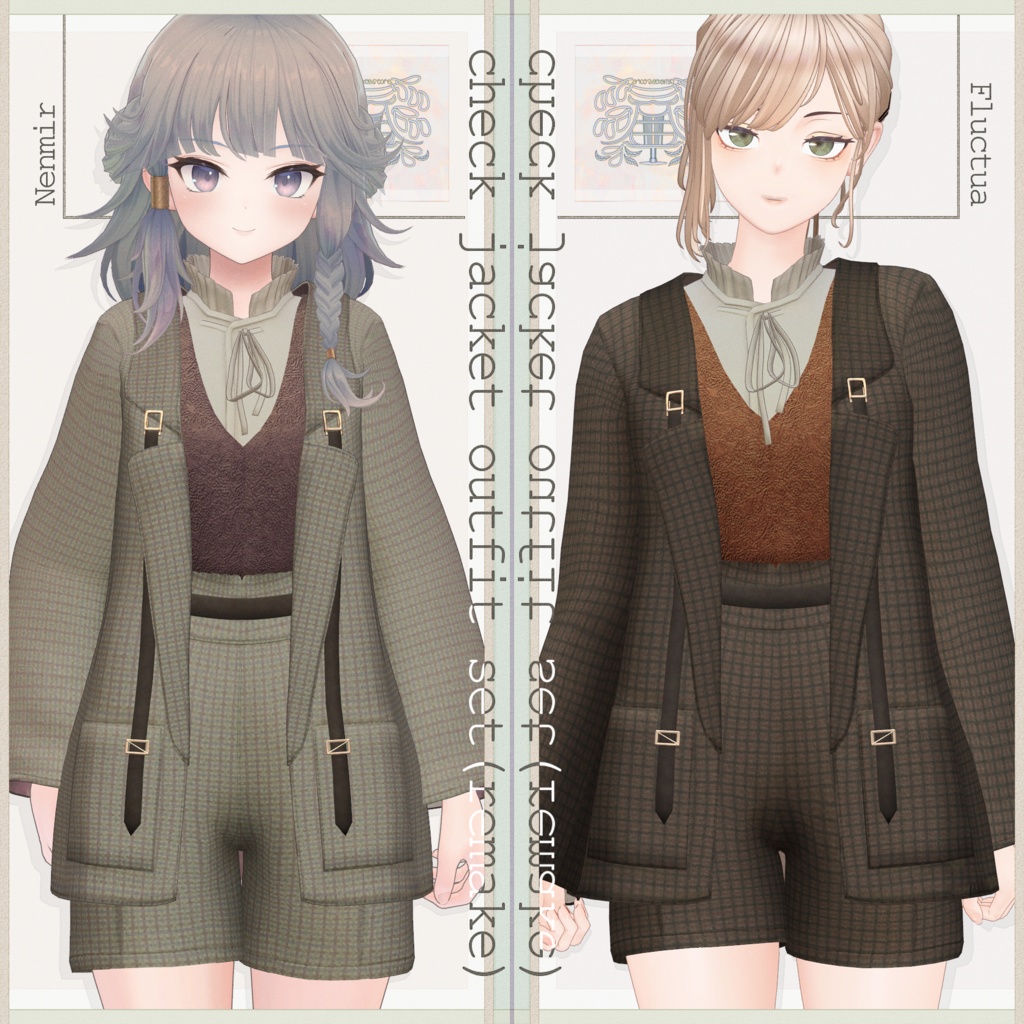 4アバター対応∴check jacket outfit set(remake)