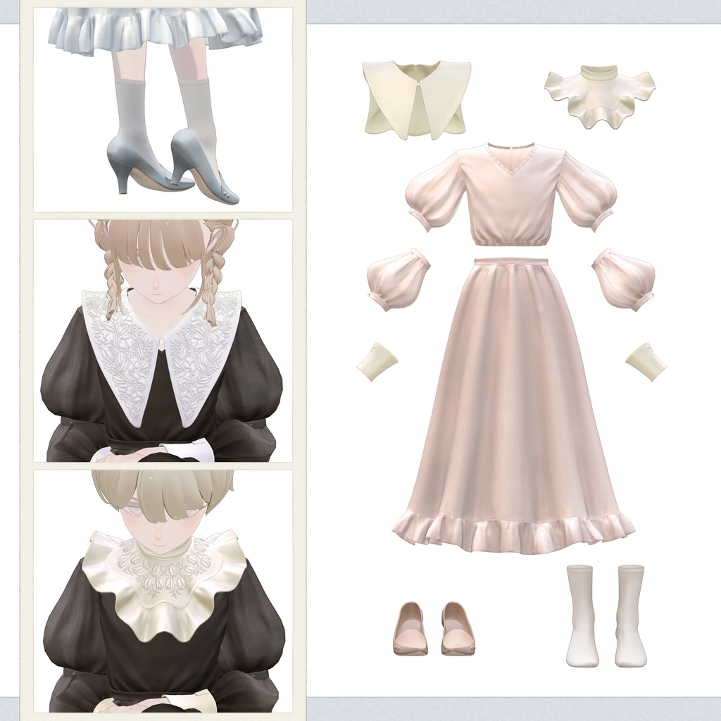 Grus対応∴Two Sleeves Two Collars Dress