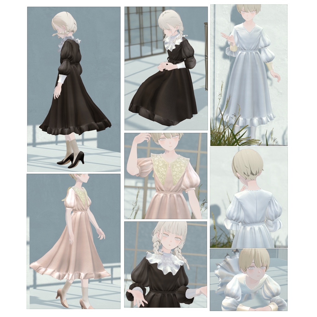 Grus対応∴Two Sleeves Two Collars Dress