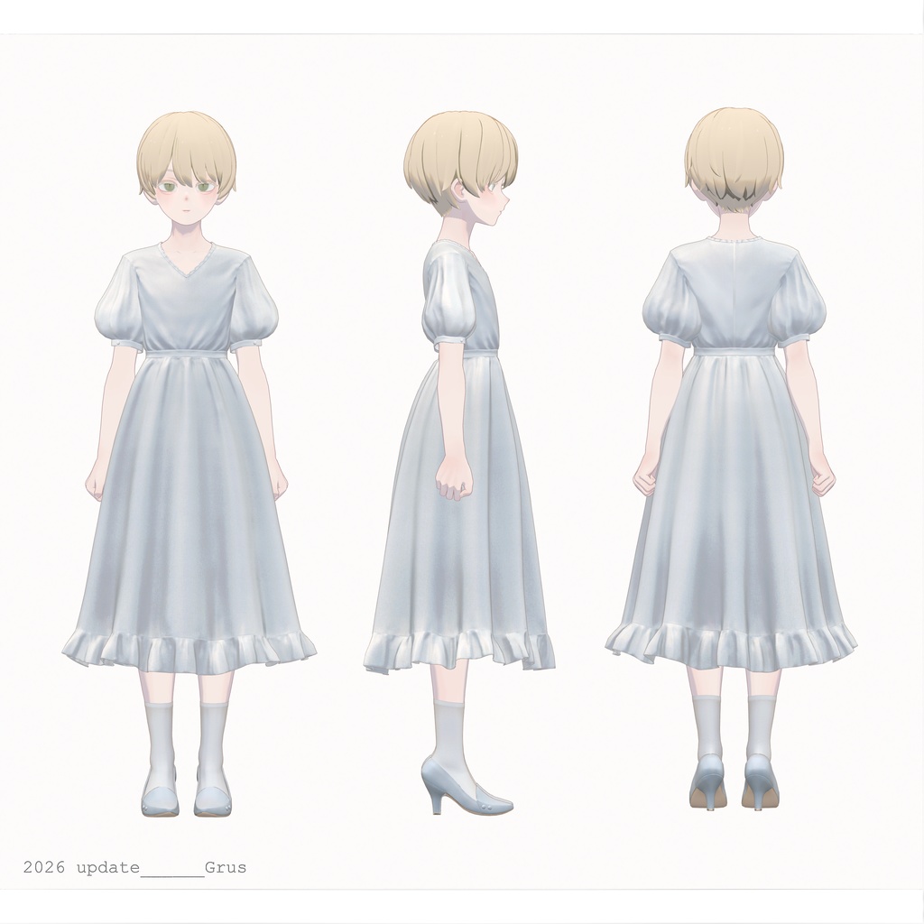 Grus対応版∴Two Sleeves Two Collars Dress
