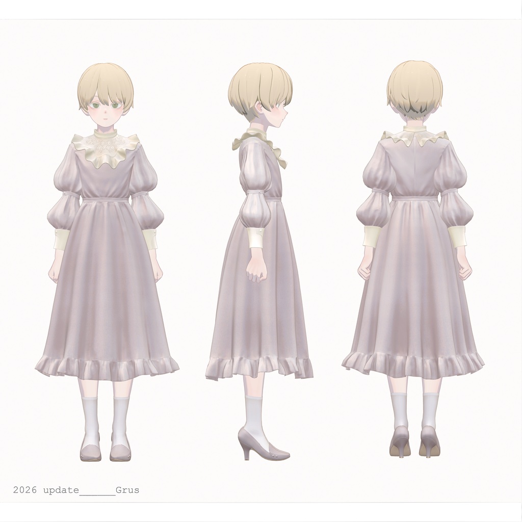Grus対応版∴Two Sleeves Two Collars Dress