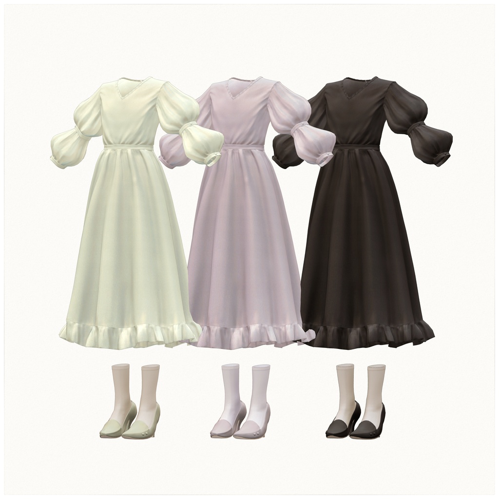 Grus対応∴Two Sleeves Two Collars Dress