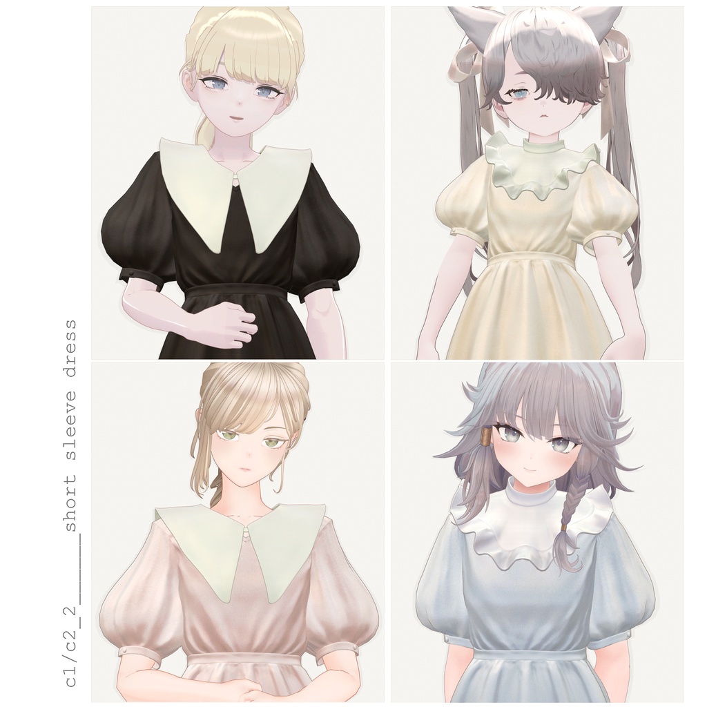 複数アバター対応∴Two Sleeves Two Collars Dress