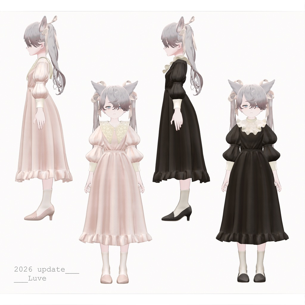 複数アバター対応∴Two Sleeves Two Collars Dress