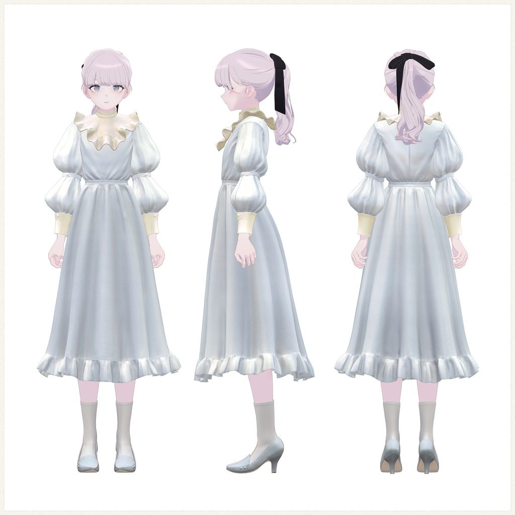4アバター対応∴Two Sleeves Two Collars Dress