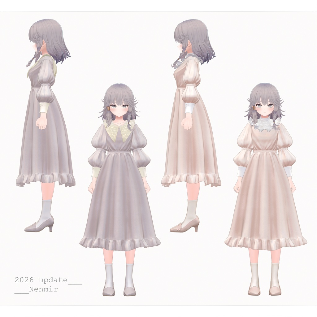 複数アバター対応∴Two Sleeves Two Collars Dress