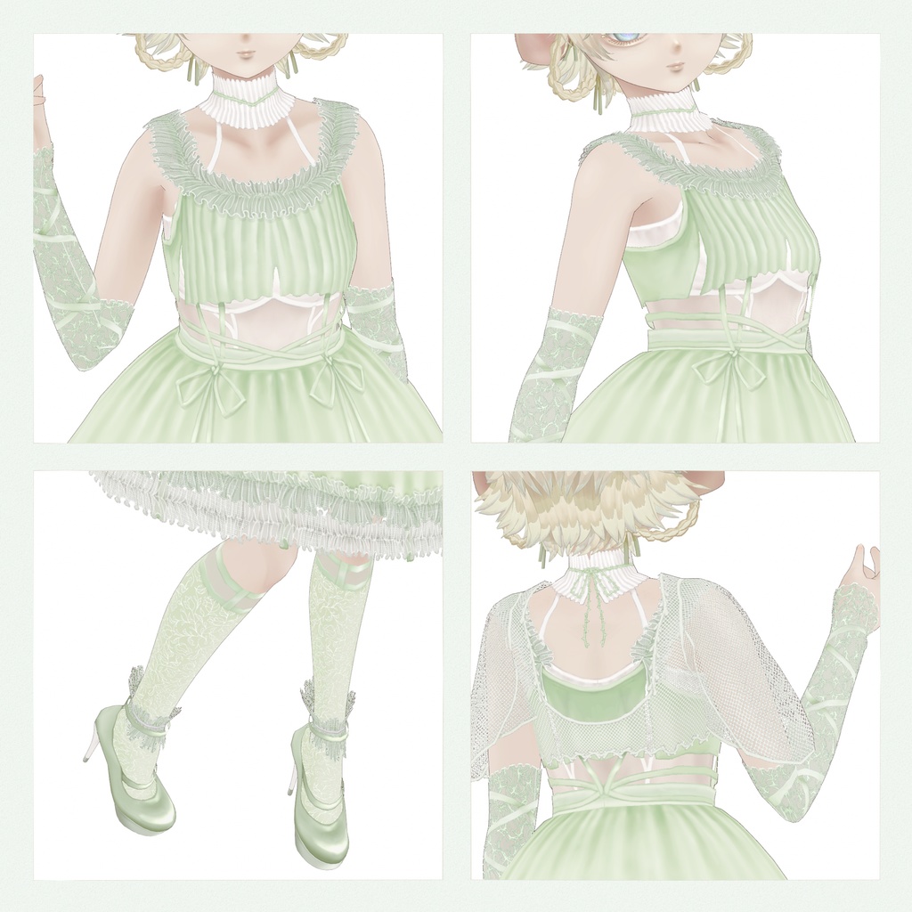 RipplingTulleSummerDress VRoidテクスチャセット