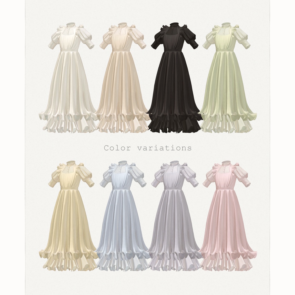 8アバター対応∴frilled petal layered dress