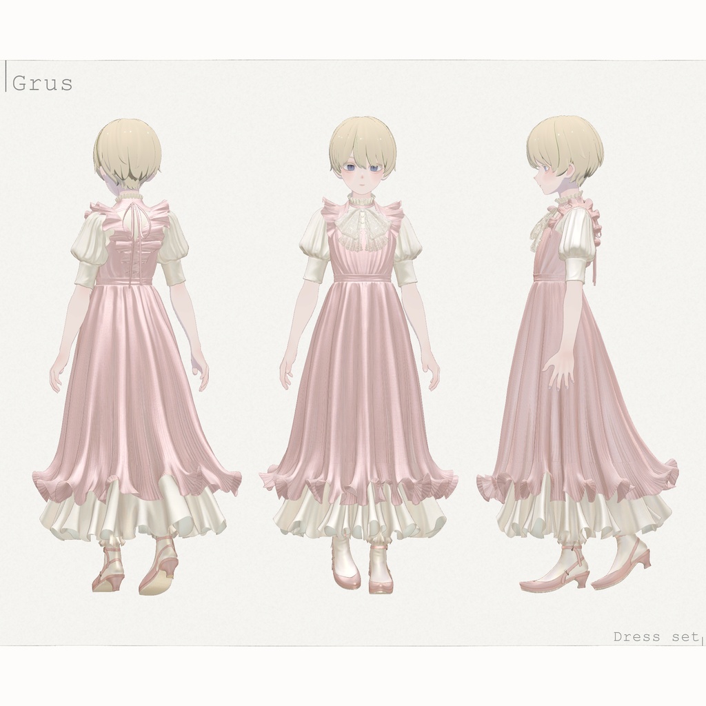 8アバター対応∴frilled petal layered dress