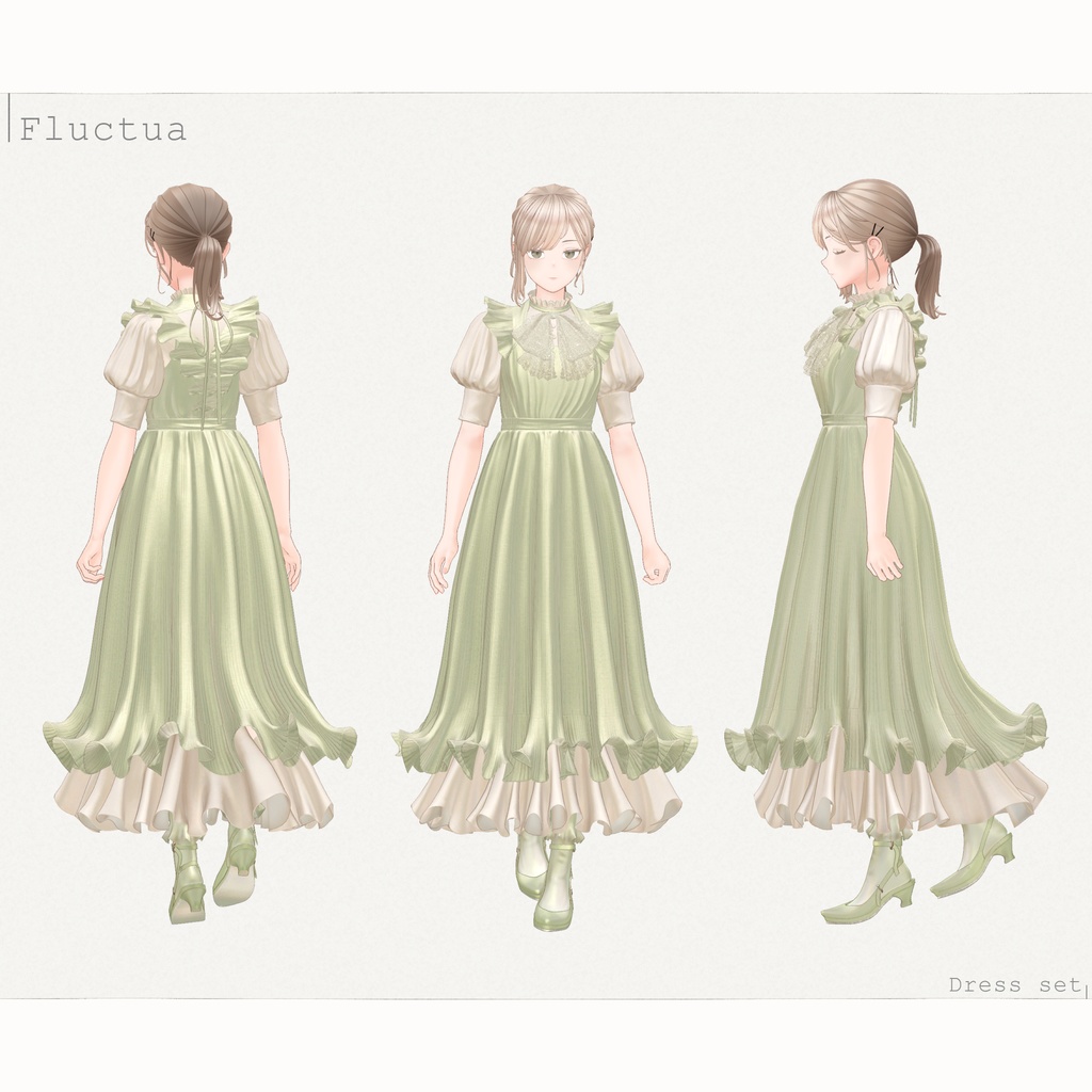 8アバター対応∴frilled petal layered dress