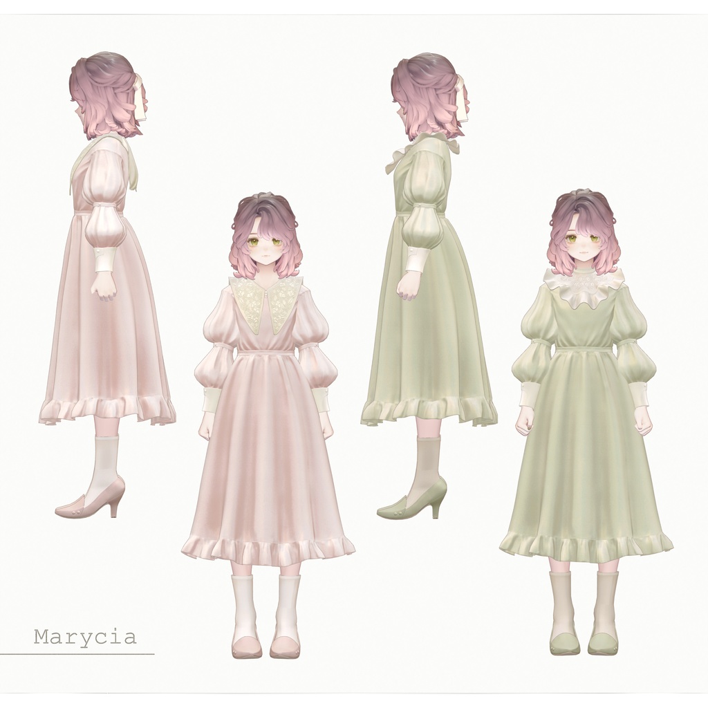 複数アバター対応∴Two Sleeves Two Collars Dress