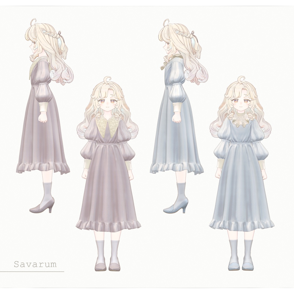 複数アバター対応∴Two Sleeves Two Collars Dress