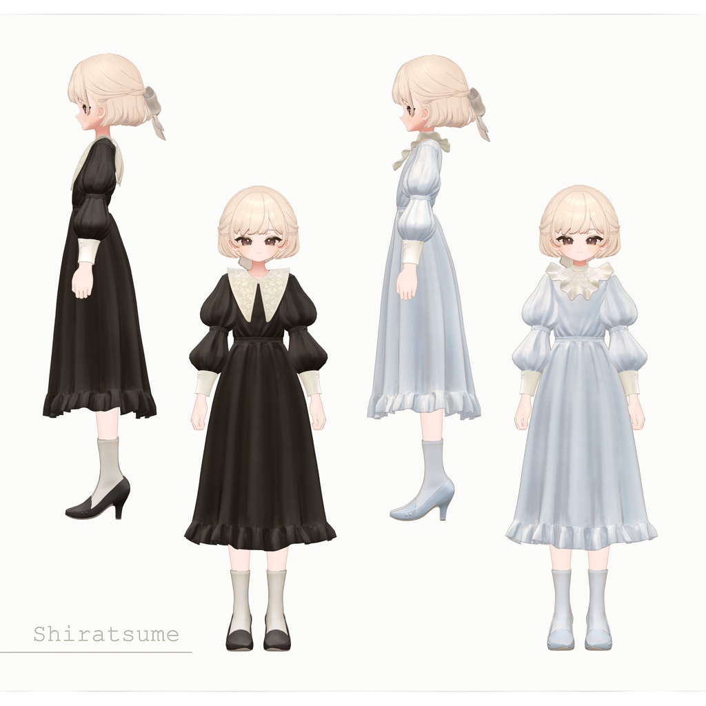 複数アバター対応∴Two Sleeves Two Collars Dress