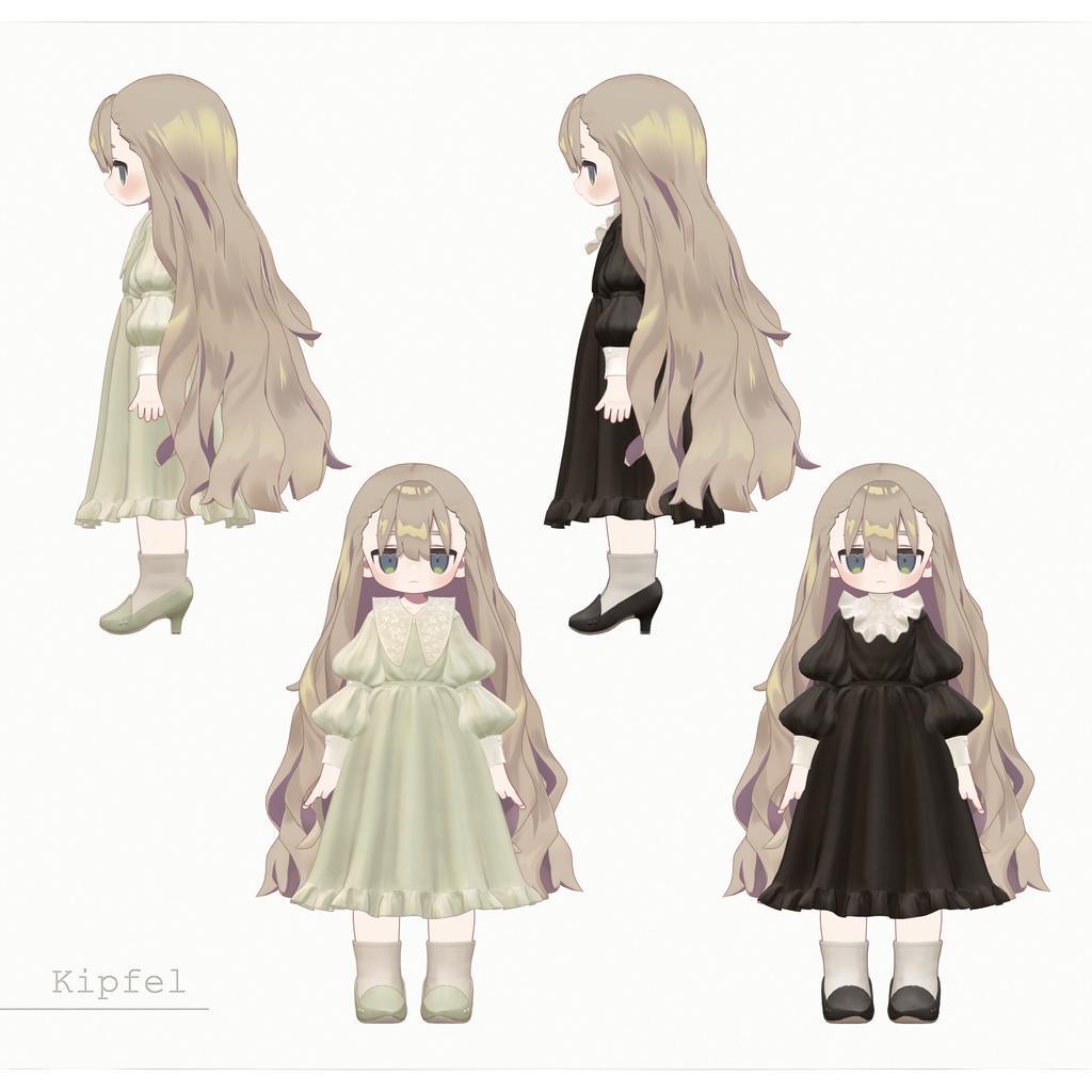 複数アバター対応∴Two Sleeves Two Collars Dress