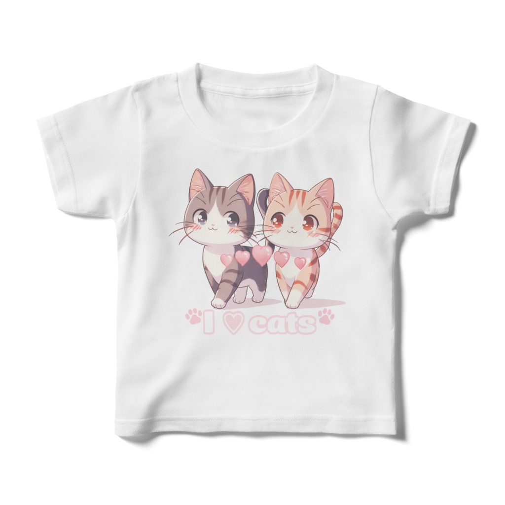 I LOVE cats! Tシャツ(キッズ)