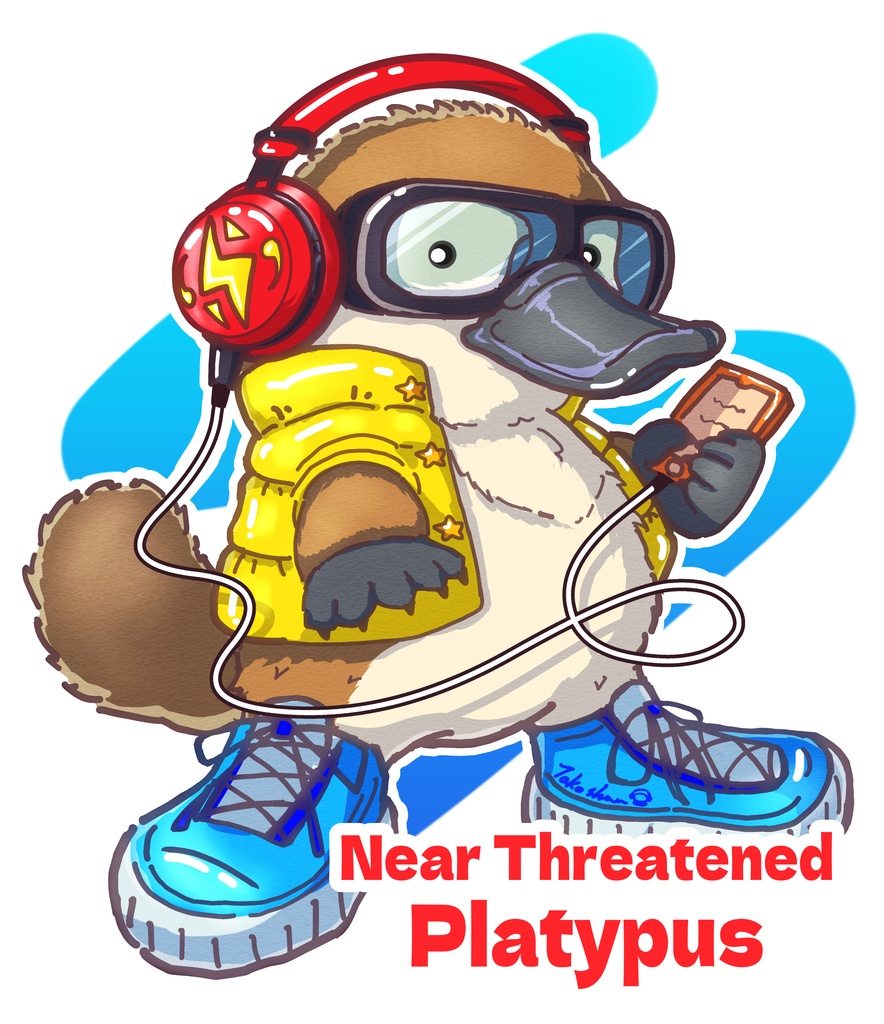 ヘッドフォンカモノハシ ロンT