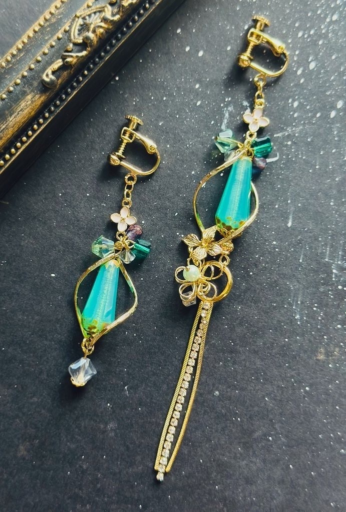 原神概念イヤアクセ お花ビジュー_アルハイゼン(JB仕様