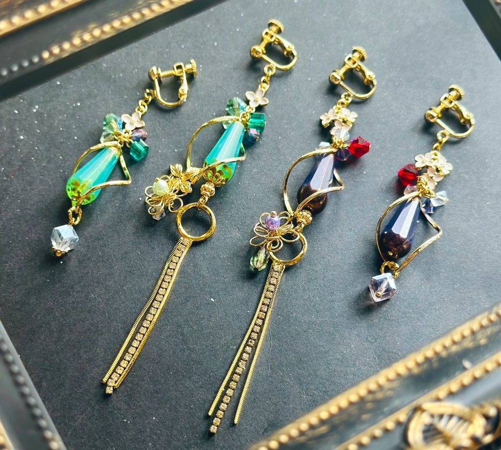 原神概念イヤアクセ お花ビジュー_アルハイゼン(JB仕様