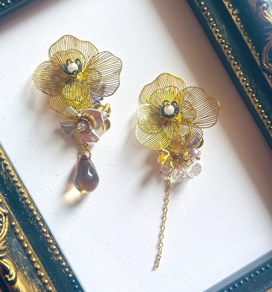 恋と深空/概念お花ビジューイヤアクセ(暗蝕 セイヤ)