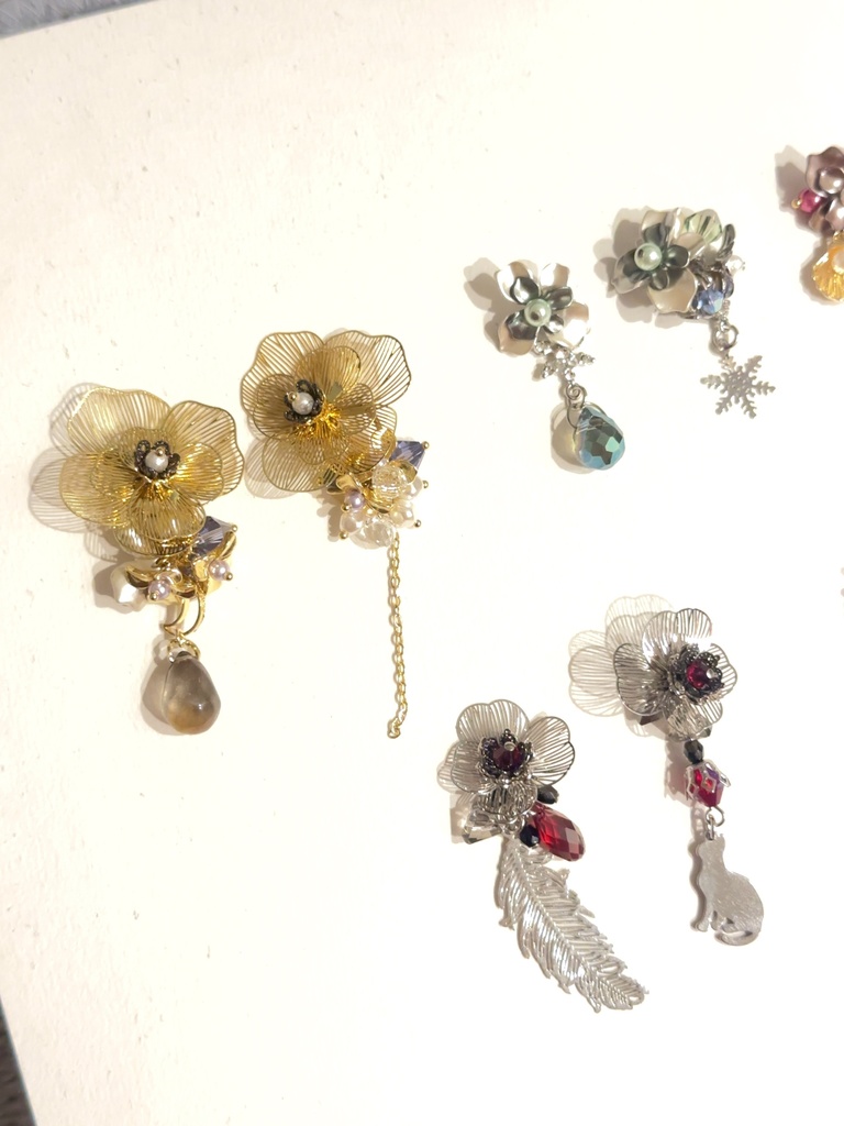 恋と深空/概念お花ビジューイヤアクセ レイ