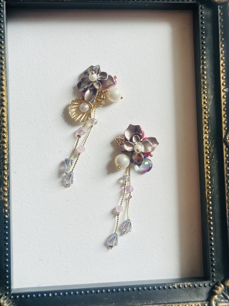 恋と深空/概念お花ビジューイヤアクセ(ホムラ)