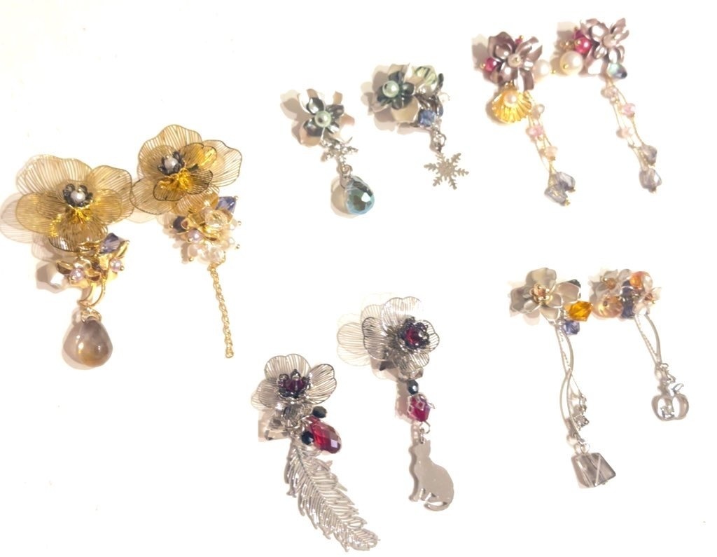 恋と深空/概念お花ビジューイヤアクセ シン主