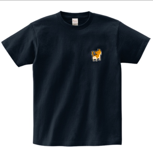 お尻ワンポイントTシャツ（ネイビー）