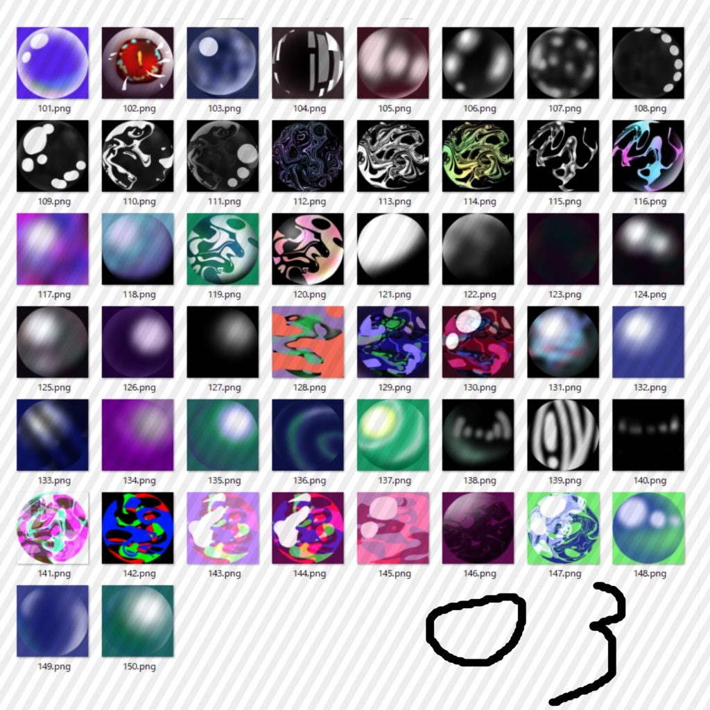 【無料】量産型 手書きマットキャップ パック/400種超え