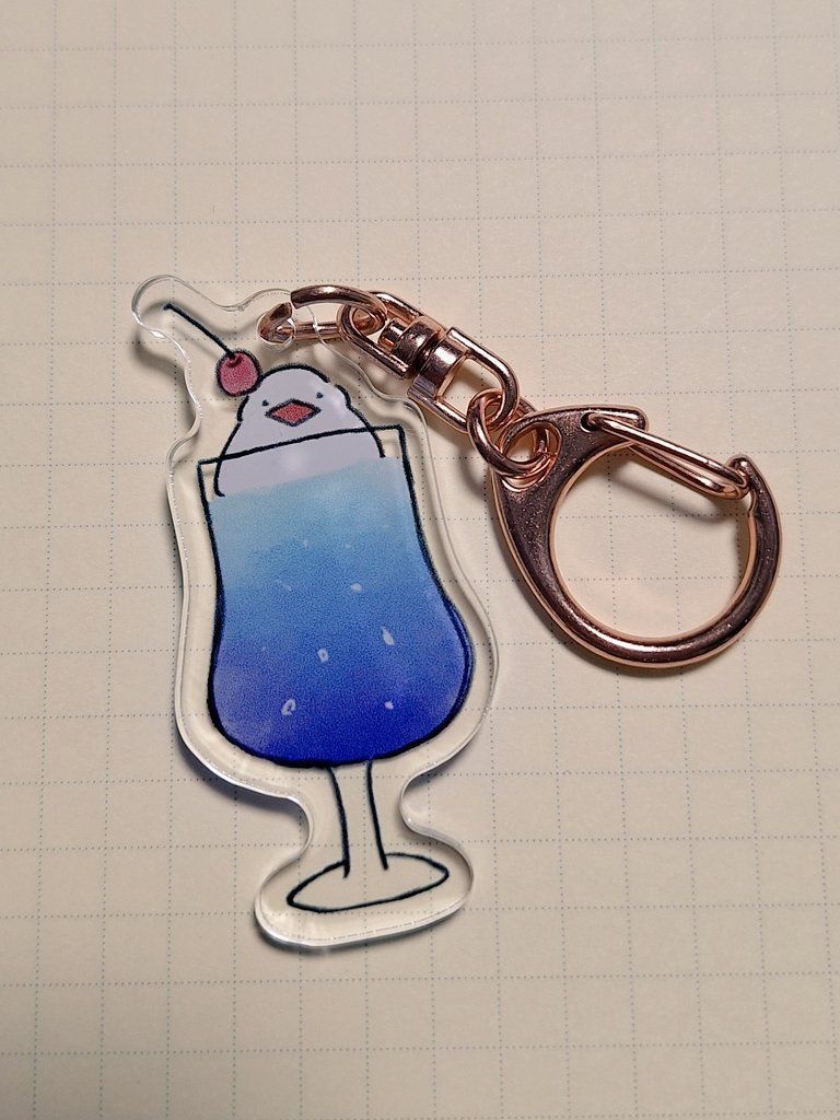 くりーむそーだ文鳥　アクリルキーホルダー