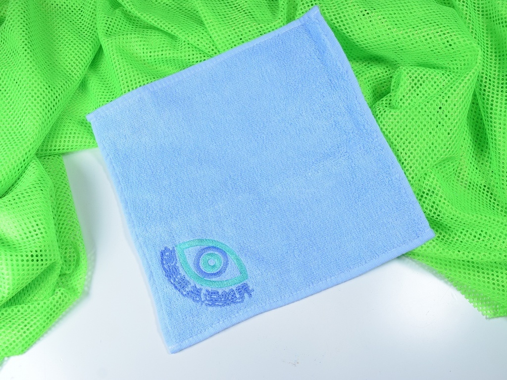 ネオ極楽ミニタオル[水色B]