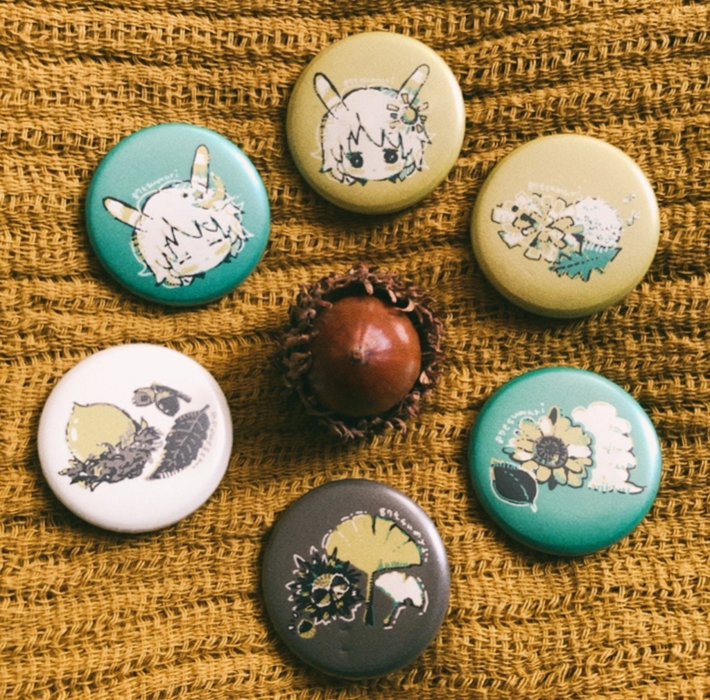 🏠きせつめぐり☀️🐌🌙マット缶バッジ【単品販売/全6種】