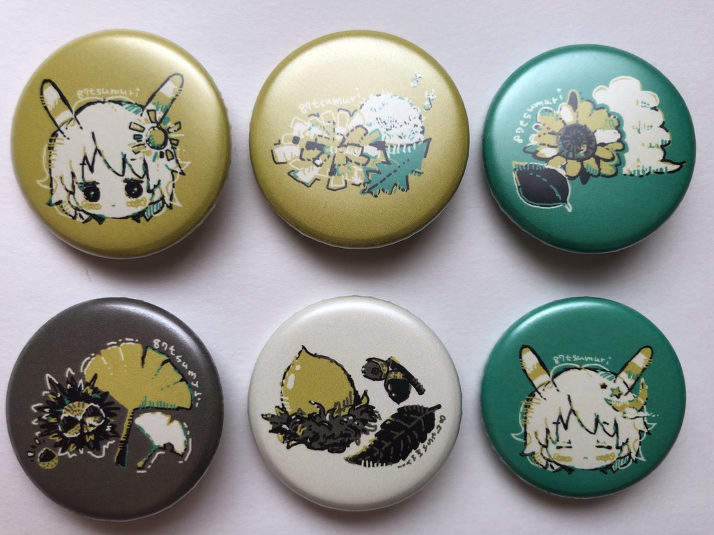 🏠きせつめぐり☀️🐌🌙マット缶バッジ【単品販売/全6種】