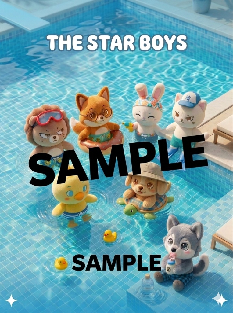 【デジタル壁紙】THE STAR BOYS モチウォンと仲間たち（サマーバケーション）