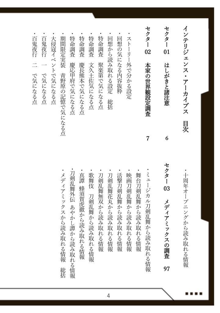 創作用資料本「Intelligence Archives」