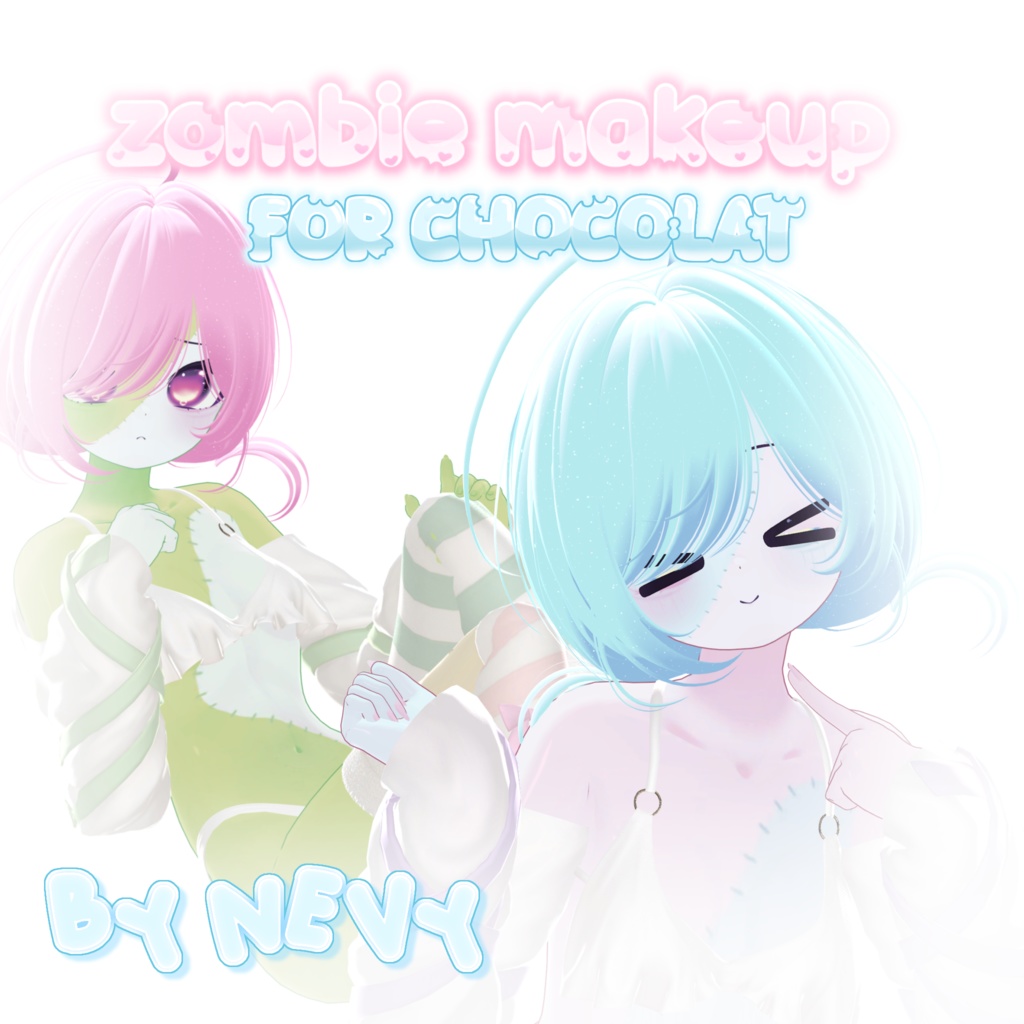 Pastel zombie ~ makeup/body texture