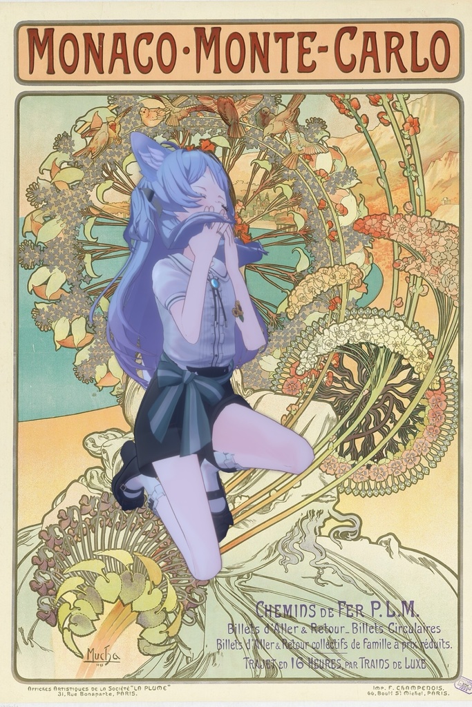 ミュシャ風ポーズ集4種